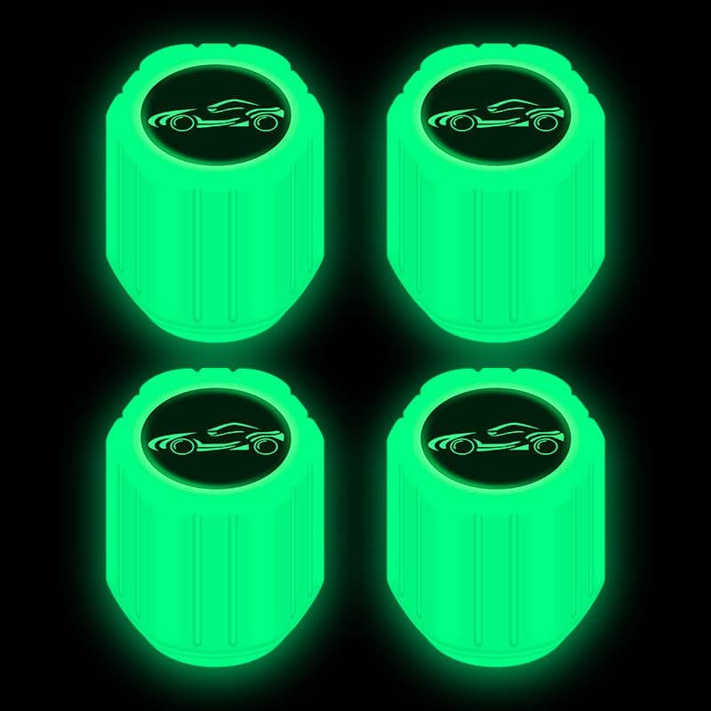 image-Net red luminous tire valve cap car valve cap motorcycle electric vehicle vacuum tire valve luminous valve cover