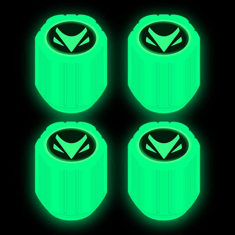image-Net red luminous tire valve cap car valve cap motorcycle electric vehicle vacuum tire valve luminous valve cover