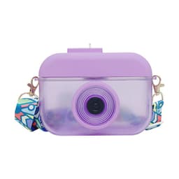 image-Cute cartoon camera water cup personality creative with straw diagonal water cup simple trend anti-fall plastic cup