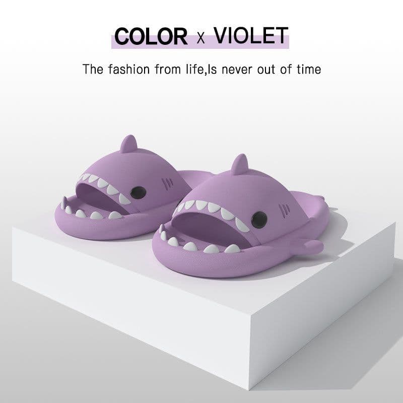 image-Shark slippers summer adult couple slippers tide indoor and outdoor funny home cute cartoon parent-child children's sandals