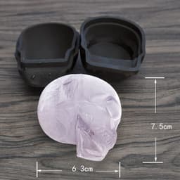 image-Factory Outlet Skull Ice Box Home Single Hole Skull Ice Tray Silicone Mold Silicone Ice Mold with Cover
