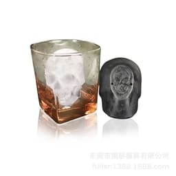image-Factory Outlet Skull Ice Box Home Single Hole Skull Ice Tray Silicone Mold Silicone Ice Mold with Cover