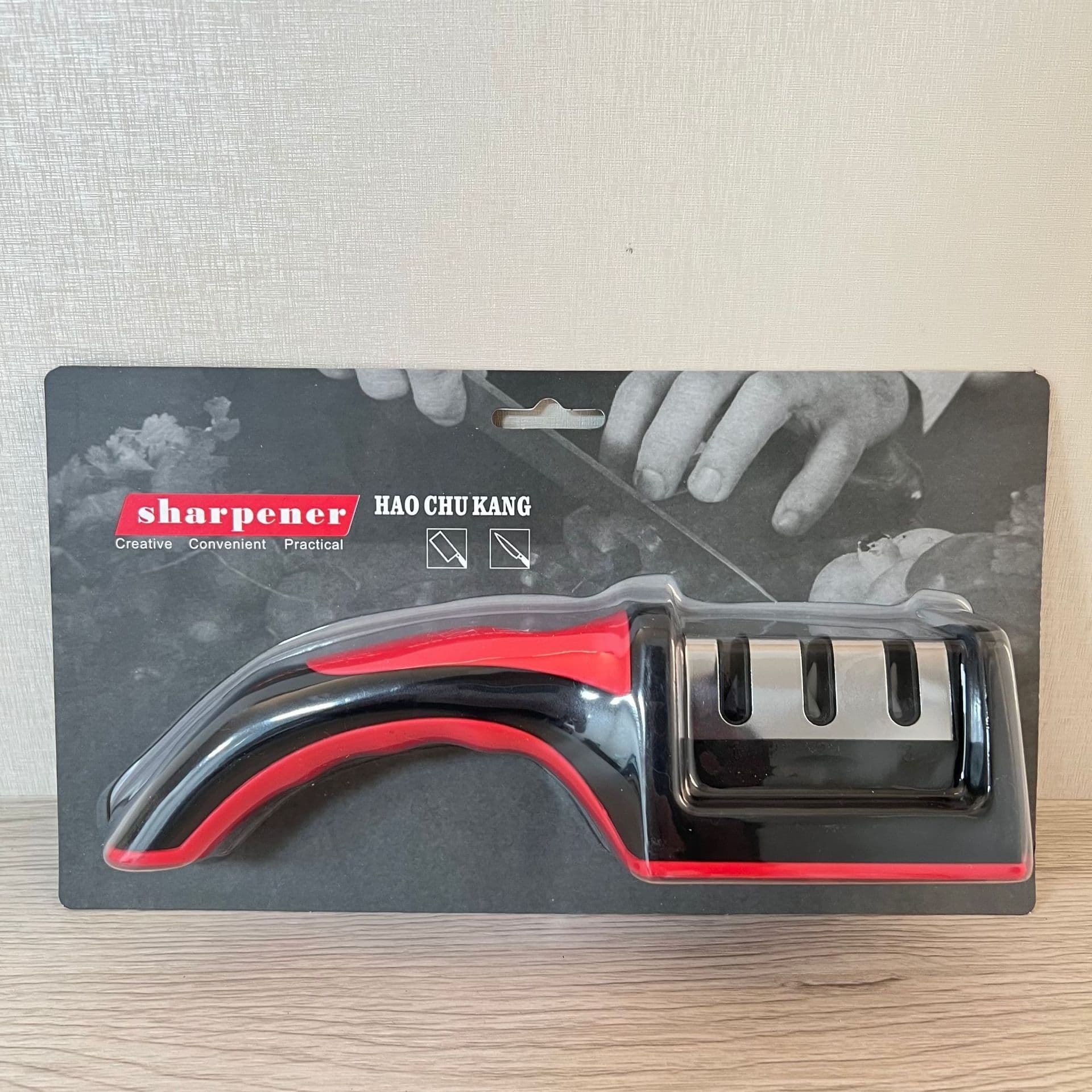 image-Net red sharpener artifact fast sharpener stall sharpening stone ceramic household sharpening stick wholesale factory delivery