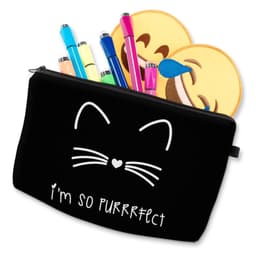 image-Black Cat Printed Cosmetic Bag For Women