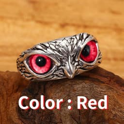 image-D057 European and American foreign trade cross-border hot-selling retro owl ring Devil's eye ring ring jewelry wholesale