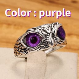 image-D057 European and American foreign trade cross-border hot-selling retro owl ring Devil's eye ring ring jewelry wholesale