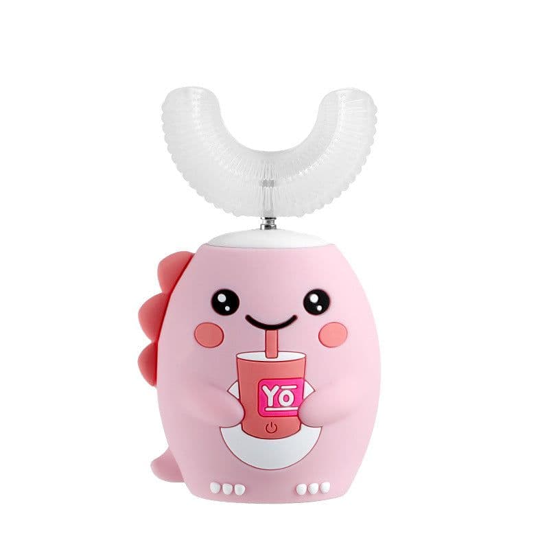 image-New children's U-shaped electric toothbrush 2-6-12 years old baby brushing teeth automatic u-shaped rechargeable tooth cleaner wholesale