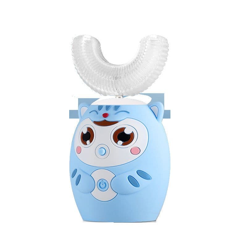 image-New children's U-shaped electric toothbrush 2-6-12 years old baby brushing teeth automatic u-shaped rechargeable tooth cleaner wholesale