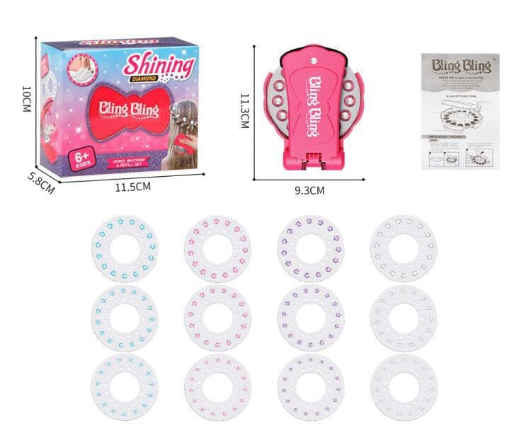 image-Magic drilling rig blingbling girl play house nail rig hair sticker toy blinger