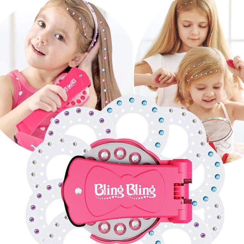 image-Magic drilling rig blingbling girl play house nail rig hair sticker toy blinger