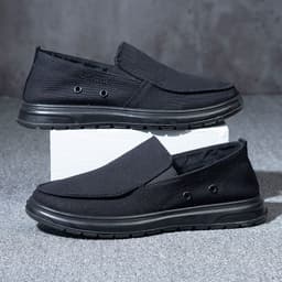 image-Men's Shoes Foreign Trade 48 Size Men's Slip-On Casual Canvas Shoes Lightweight Soft Sole Dad's Shoes Driving Shoes