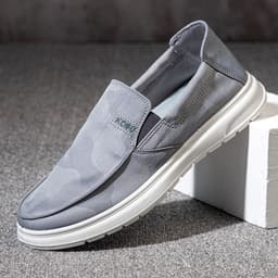 image-Men's Shoes Foreign Trade 48 Size Men's Slip-On Casual Canvas Shoes Lightweight Soft Sole Dad's Shoes Driving Shoes