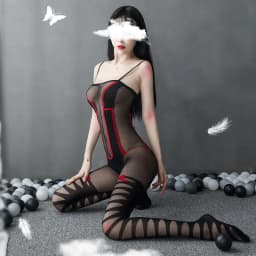 image-New European and American sexy transparent hollow passion suit open file one-piece underwear sexy uniform temptation foreign trade wholesale