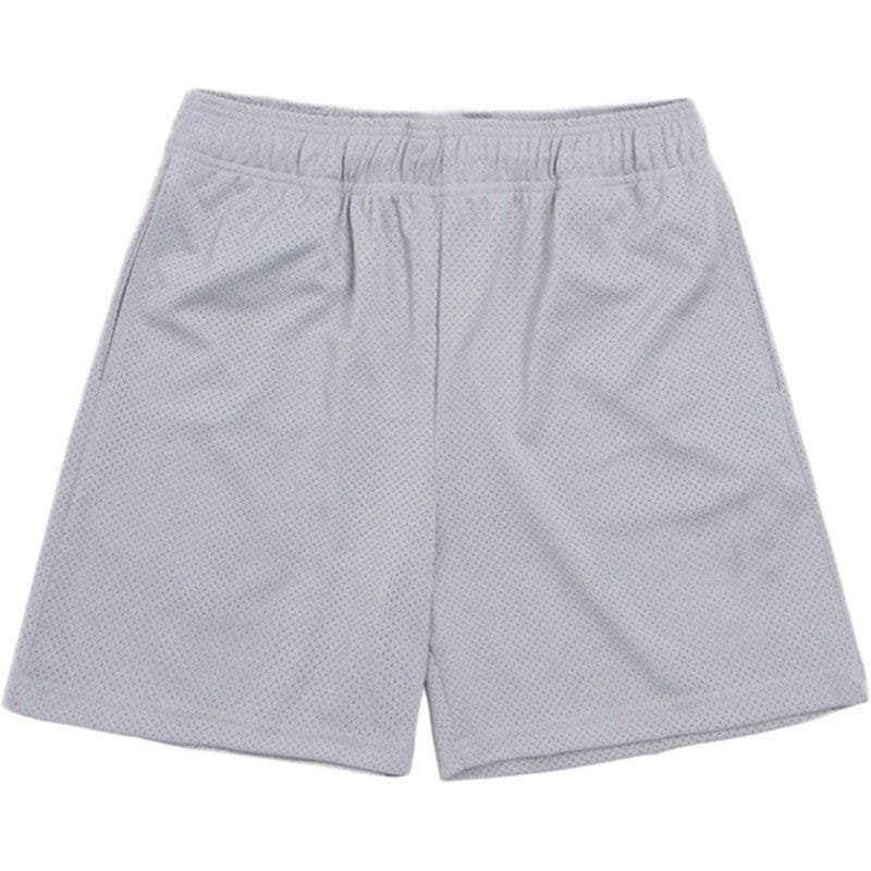image-men's fitness shorts muscle sports running quarter pants mesh breathable shorts