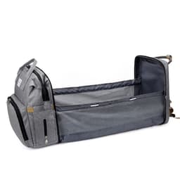 image-New Fashion Mommy Bag Folding Crib Mother and Baby Bag Large Capacity Portable Baby Bottle Diaper Backpack Mommy Bag