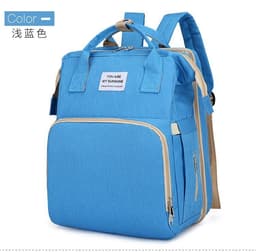 image-New Fashion Mommy Bag Folding Crib Mother and Baby Bag Large Capacity Portable Baby Bottle Diaper Backpack Mommy Bag
