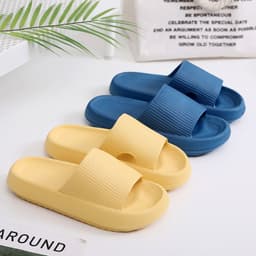 image-Cross-border 5001 Bathroom Thick Sole Slippers Female Summer Couple Home Sandals and Slippers Rubber Plastic EVA Slippers Male
