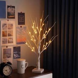 image-Tree Lights LED Christmas Birch Tree Home Decor Lights Indoor Bedroom Room Party Arrangement Landscape Glowing Tree
