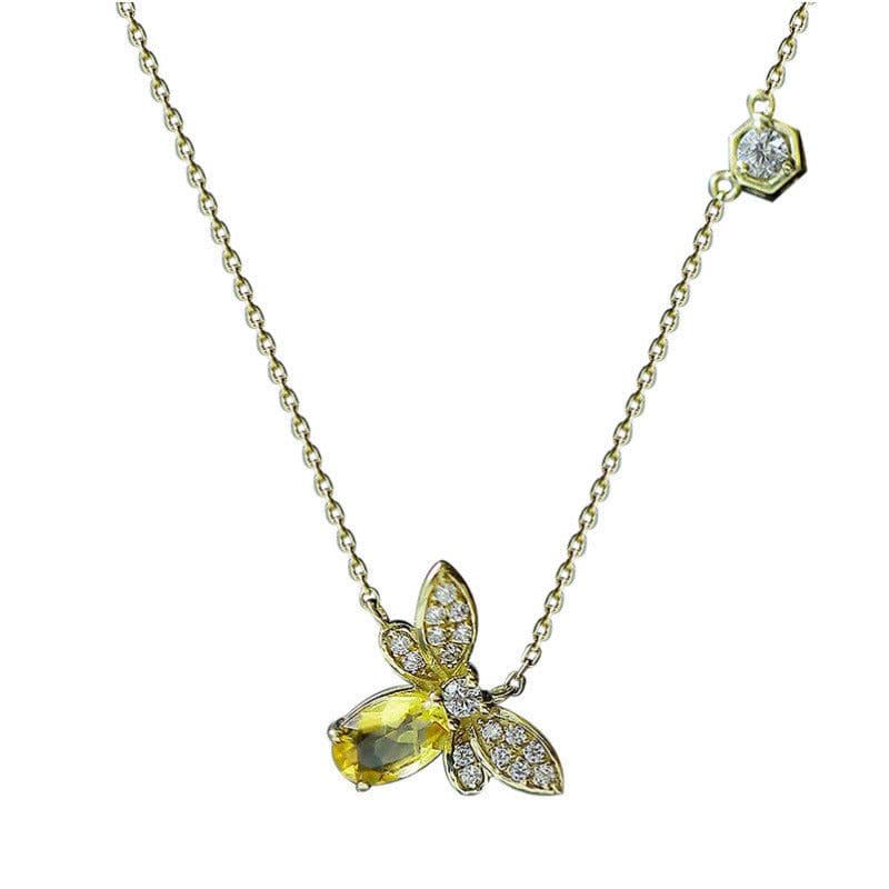 image-Little bee necklace women's 2022 new trendy light luxury niche collarbone chain high-end design temperament exquisite necklace