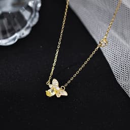 image-Little bee necklace women's 2022 new trendy light luxury niche collarbone chain high-end design temperament exquisite necklace