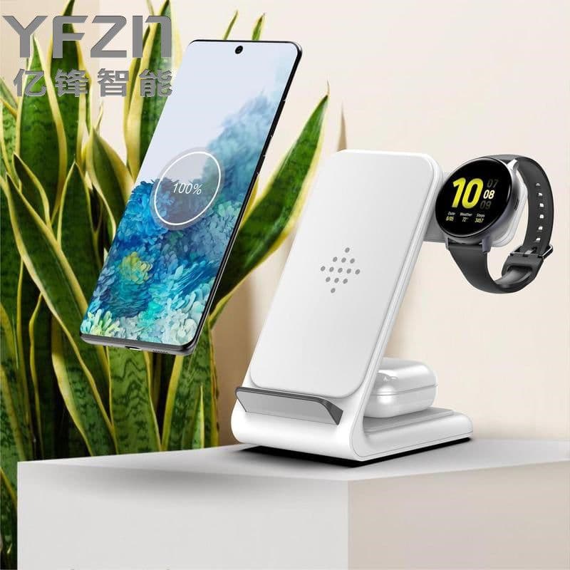 image-Amazon Private Mold Three-in-one Stand 15W Fast Wireless Charger for Apple Samsung Watch4
