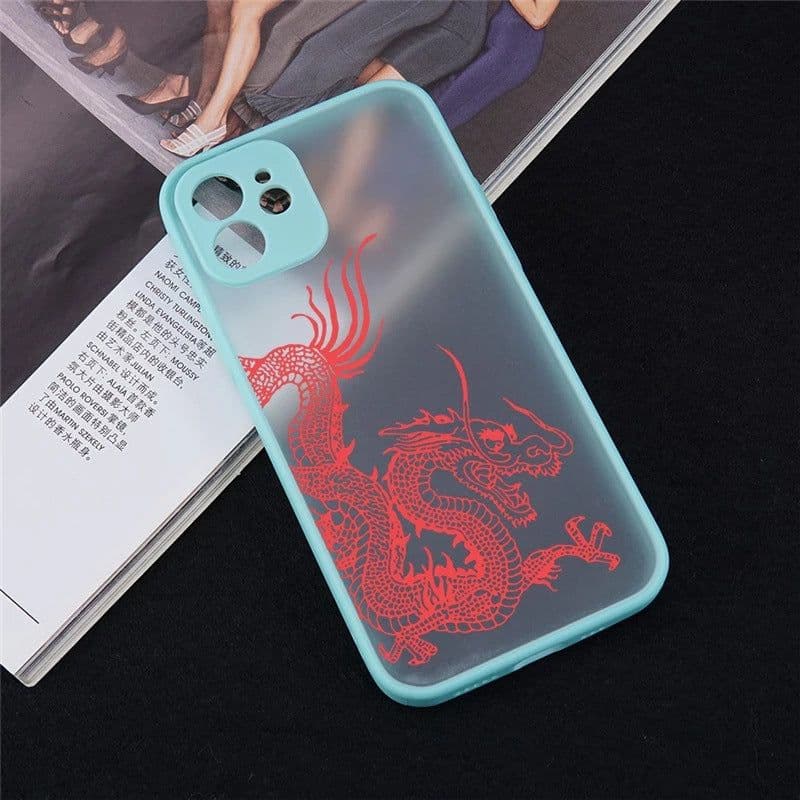image-Foreign trade cross-border iPhone13 Apple 12 frosted mobile phone case 11ProMax suitable for 7/8plus line dragon XS