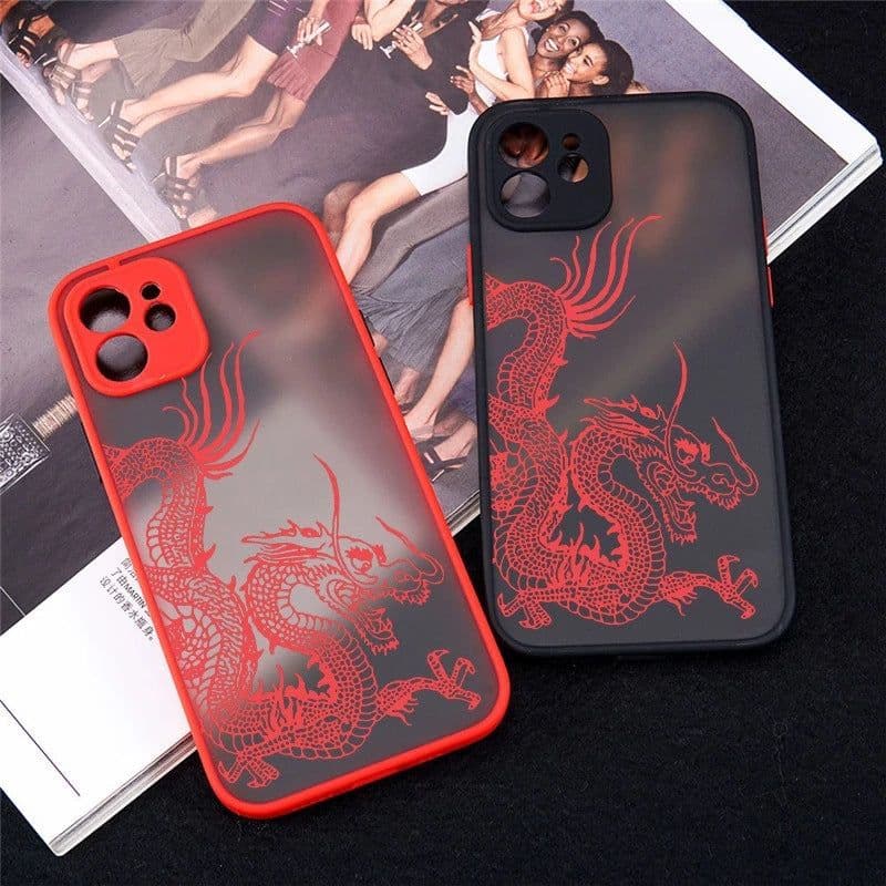 image-Foreign trade cross-border iPhone13 Apple 12 frosted mobile phone case 11ProMax suitable for 7/8plus line dragon XS