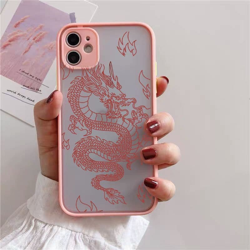image-Foreign trade cross-border iPhone13 Apple 12 frosted mobile phone case 11ProMax suitable for 7/8plus line dragon XS