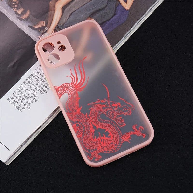 image-Foreign trade cross-border iPhone13 Apple 12 frosted mobile phone case 11ProMax suitable for 7/8plus line dragon XS