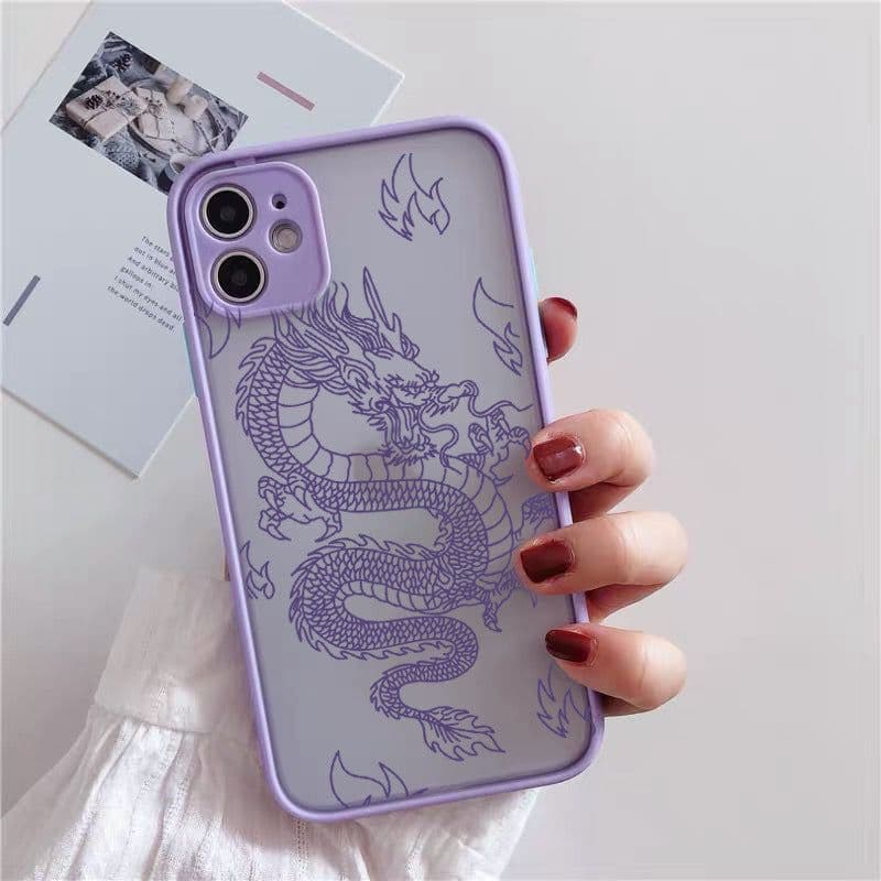 image-Foreign trade cross-border iPhone13 Apple 12 frosted mobile phone case 11ProMax suitable for 7/8plus line dragon XS