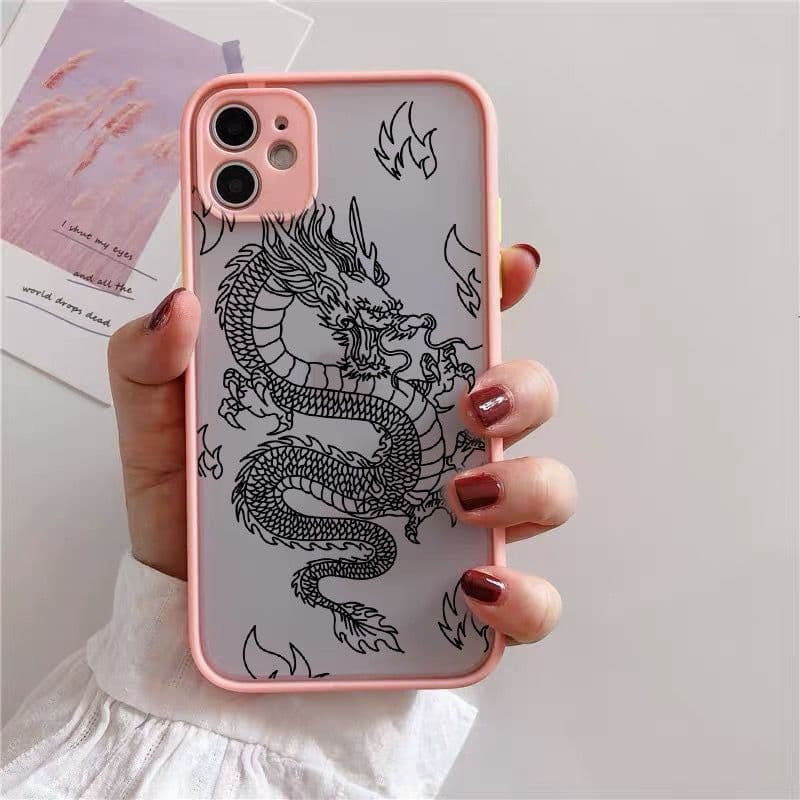 image-Foreign trade cross-border iPhone13 Apple 12 frosted mobile phone case 11ProMax suitable for 7/8plus line dragon XS