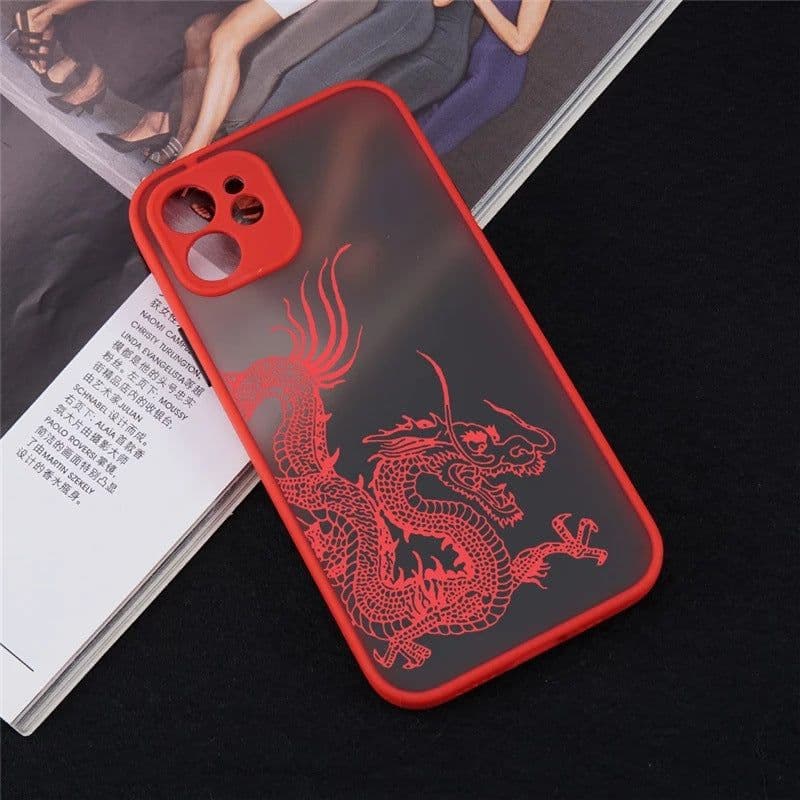 image-Foreign trade cross-border iPhone13 Apple 12 frosted mobile phone case 11ProMax suitable for 7/8plus line dragon XS