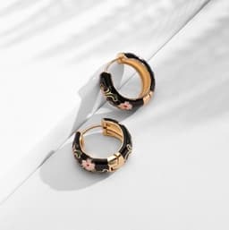 image-Exquisite retro fashion hipster hoop ear buckle micro-set color zircon earrings fashion all-match design earrings women