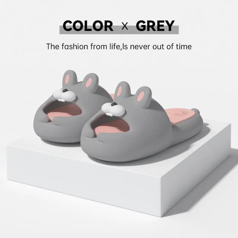 image-Original cute cartoon moji rabbit soft bottom dad shoes indoor non-slip thick bottom sandals and slippers summer home EVA slippers