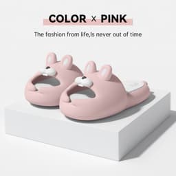 image-Original cute cartoon moji rabbit soft bottom dad shoes indoor non-slip thick bottom sandals and slippers summer home EVA slippers