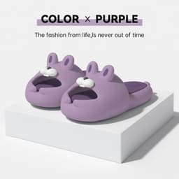 image-Original cute cartoon moji rabbit soft bottom dad shoes indoor non-slip thick bottom sandals and slippers summer home EVA slippers
