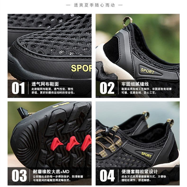 image-New sports men's shoes summer foreign trade large size breathable air-conditioning shoes men's mesh running outdoor sports casual men's shoes