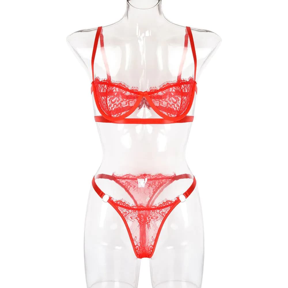 image-WISH Amazon Europe and the United States hot selling 2020 hot style with steel ring lace sexy wrap chest ladies underwear sexy suit