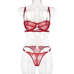 image-WISH Amazon Europe and the United States hot selling 2020 hot style with steel ring lace sexy wrap chest ladies underwear sexy suit