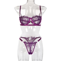 image-WISH Amazon Europe and the United States hot selling 2020 hot style with steel ring lace sexy wrap chest ladies underwear sexy suit