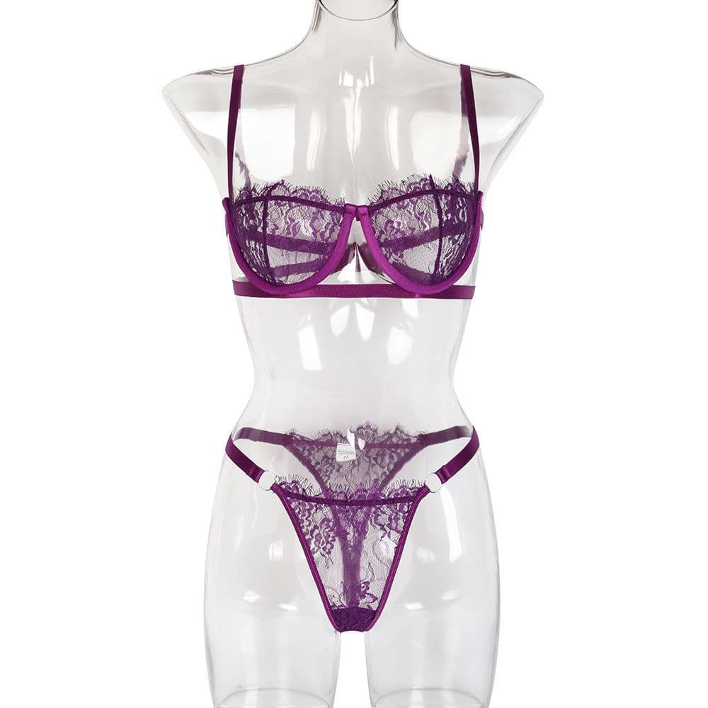 image-WISH Amazon Europe and the United States hot selling 2020 hot style with steel ring lace sexy wrap chest ladies underwear sexy suit