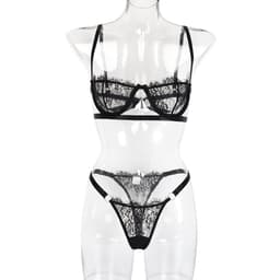 image-WISH Amazon Europe and the United States hot selling 2020 hot style with steel ring lace sexy wrap chest ladies underwear sexy suit