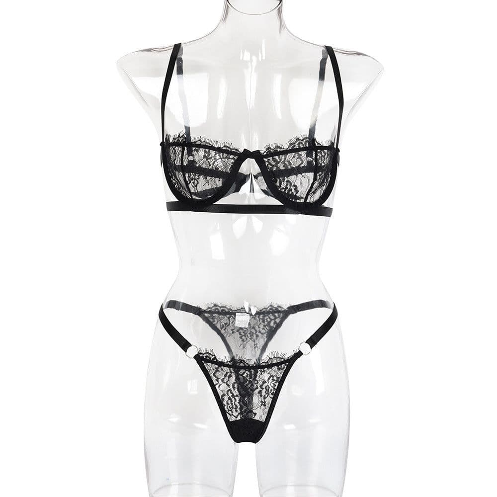 image-WISH Amazon Europe and the United States hot selling 2020 hot style with steel ring lace sexy wrap chest ladies underwear sexy suit