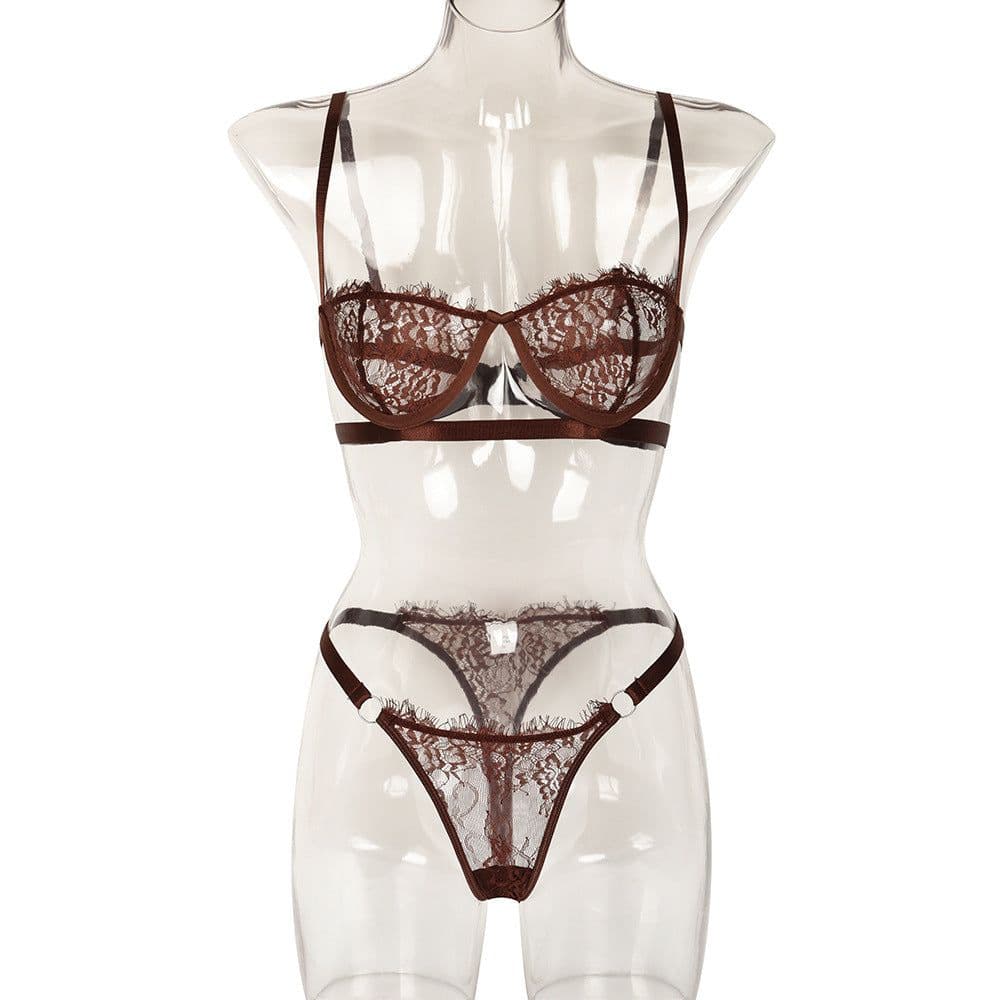 image-WISH Amazon Europe and the United States hot selling 2020 hot style with steel ring lace sexy wrap chest ladies underwear sexy suit