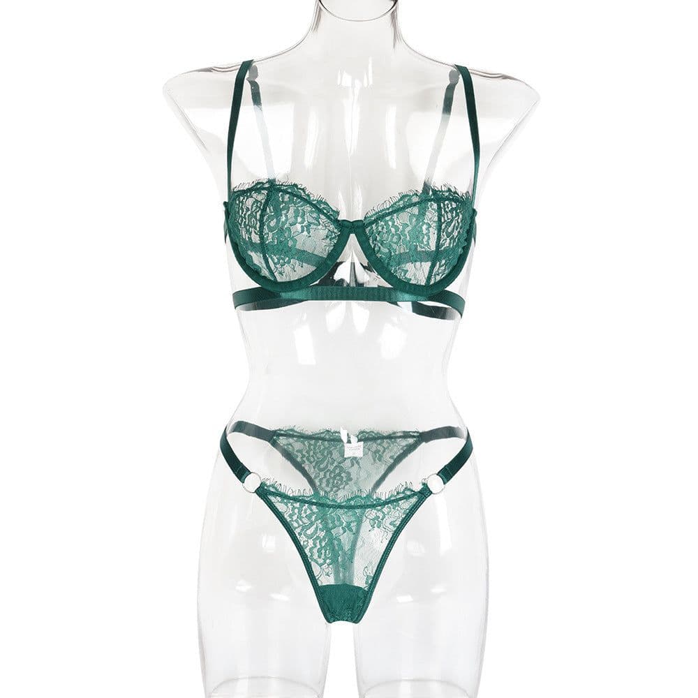 image-WISH Amazon Europe and the United States hot selling 2020 hot style with steel ring lace sexy wrap chest ladies underwear sexy suit