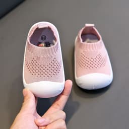 image-Baby toddler shoes soft bottom breathable flying woven spring and autumn baby shoes 2021 new one-year-old 1-3 non-slip knitted