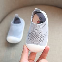 image-Baby toddler shoes soft bottom breathable flying woven spring and autumn baby shoes 2021 new one-year-old 1-3 non-slip knitted