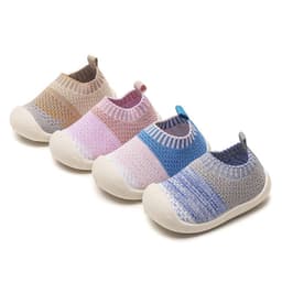 image-Baby toddler shoes soft bottom breathable flying woven spring and autumn baby shoes 2021 new one-year-old 1-3 non-slip knitted