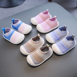 image-Baby toddler shoes soft bottom breathable flying woven spring and autumn baby shoes 2021 new one-year-old 1-3 non-slip knitted