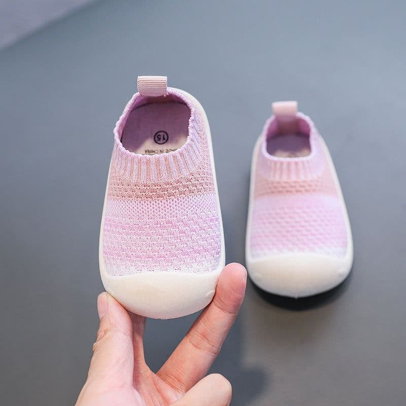image-Baby toddler shoes soft bottom breathable flying woven spring and autumn baby shoes 2021 new one-year-old 1-3 non-slip knitted